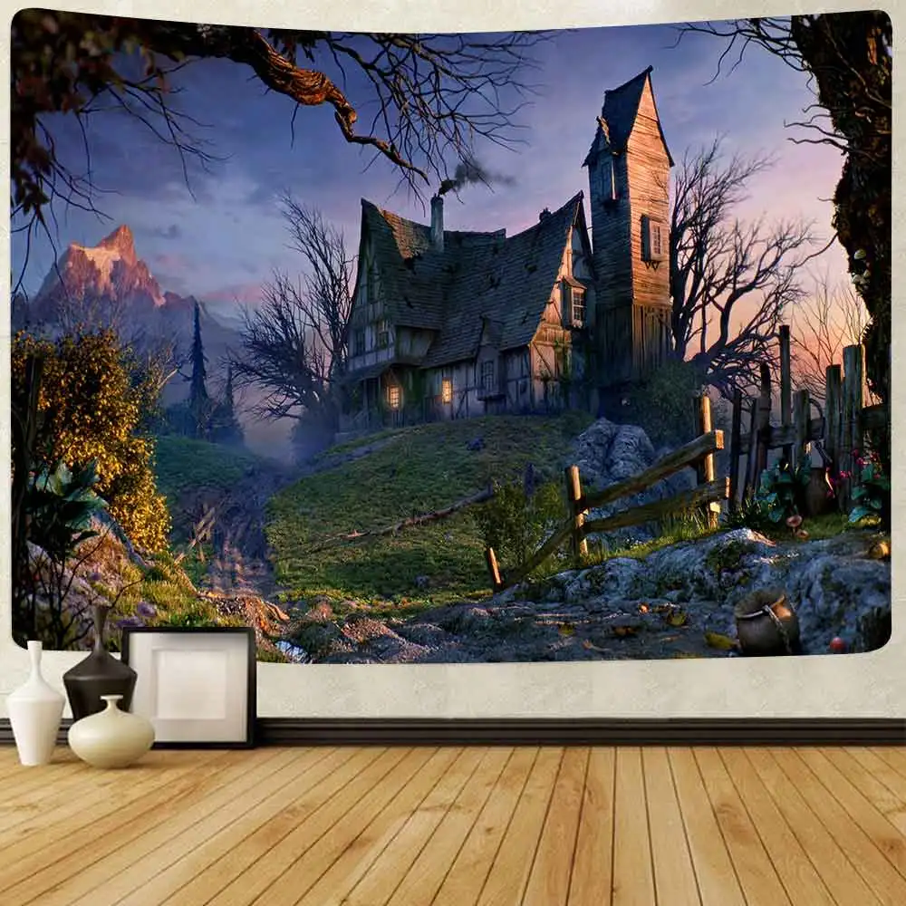 

Tropical Rainforest Tapestry Animal Elephant Dinosaur Forest Wall Hanging Tapestries for Living Room Bedroom Home Decor