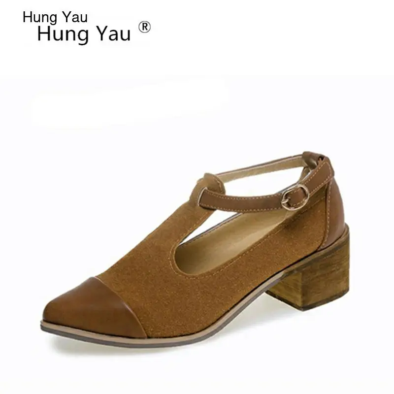 Женские туфли с острым носком Hung Yau летние лодочки на толстом каблуке 5 см из