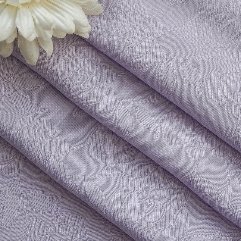 Модная светло-фиолетовая блестящая рубашка из жаккардовой хлопчатобумажной