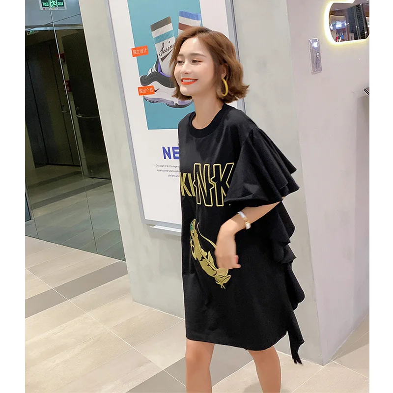 2019 летние платья с вышивкой модный свитер рукавами клеш Женские Платья|Женские