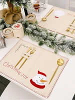 1pc christmas table mats heatproof cloth christmas kitchen decoration placemat elk tree table mat for christmas decoration