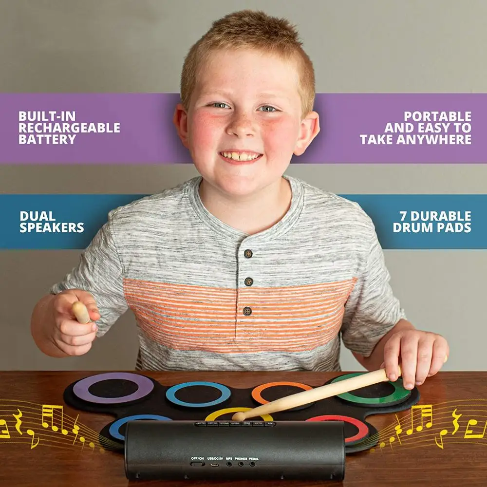 Electronic Drum Set for Kids Adult Beginner Pro Musical Instrument Practice Pad Kit Incl Sticks Holiday Gift | Спорт и развлечения