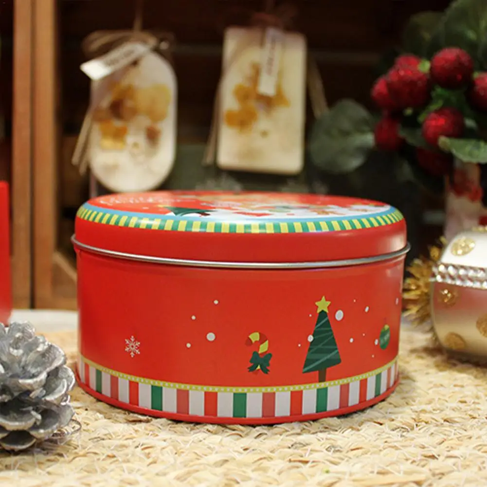 Жестяная Банка для печенья устойчивая к ржавчине и прочная круглая жестяная