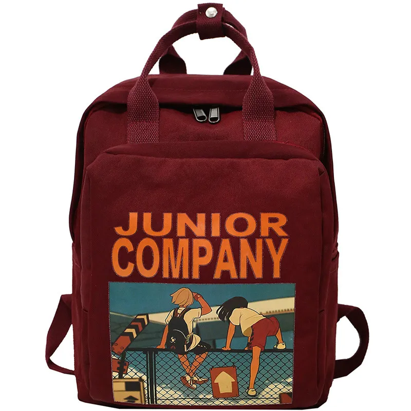 2019 женский рюкзак Ретро стиль мультипликационный принт нейлон