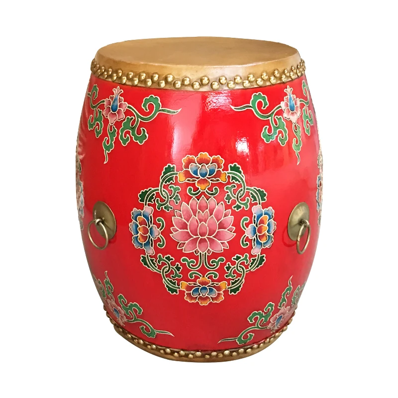 

Барабанный стул из массива дерева, новинка, китайская гардеробная, красное дерево, окрашенный кожаный диван в дверь для обуви, скамейка