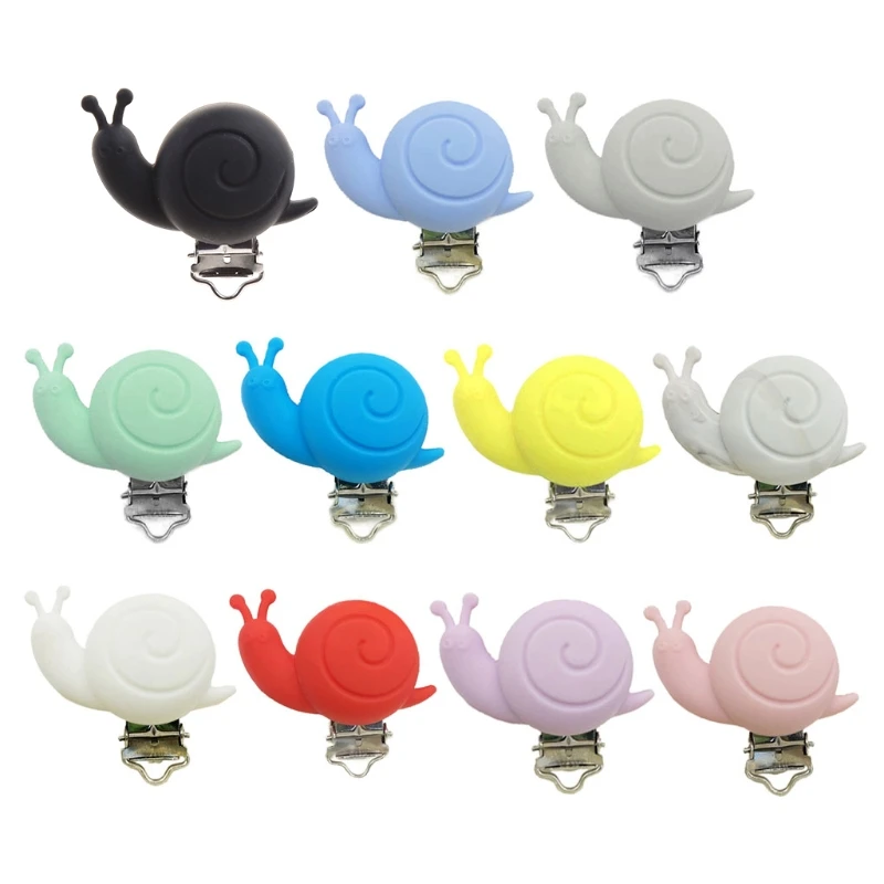 

Silicone Snails Pacifier Chain Holder Soother Nursing Clip BPA Free Teether Clip