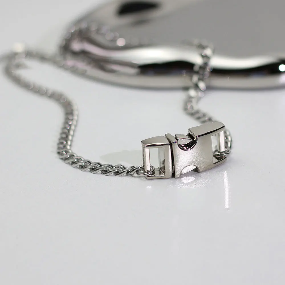 

Stainless Steel Men's And Women's For Hip-hop Dance Thick Chain Buckle Necklace Geometric On The Neck Accessories Jewelry