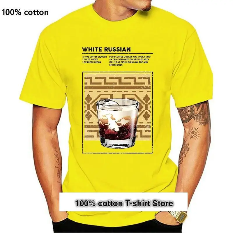 

Camiseta divertida de estilo veraniego, camiseta Blanca rusa, cóctel de bebida mixta, Alcohol, barman, licor, Happy Hour, nueva