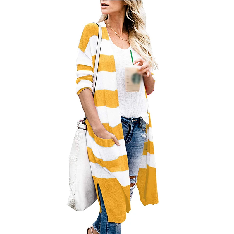 Belle Poque 2019 Autumn Cardigan Women Striped Knitted V Neck Sweater Female Jumper Coat Plus Size Clothes Outwear |