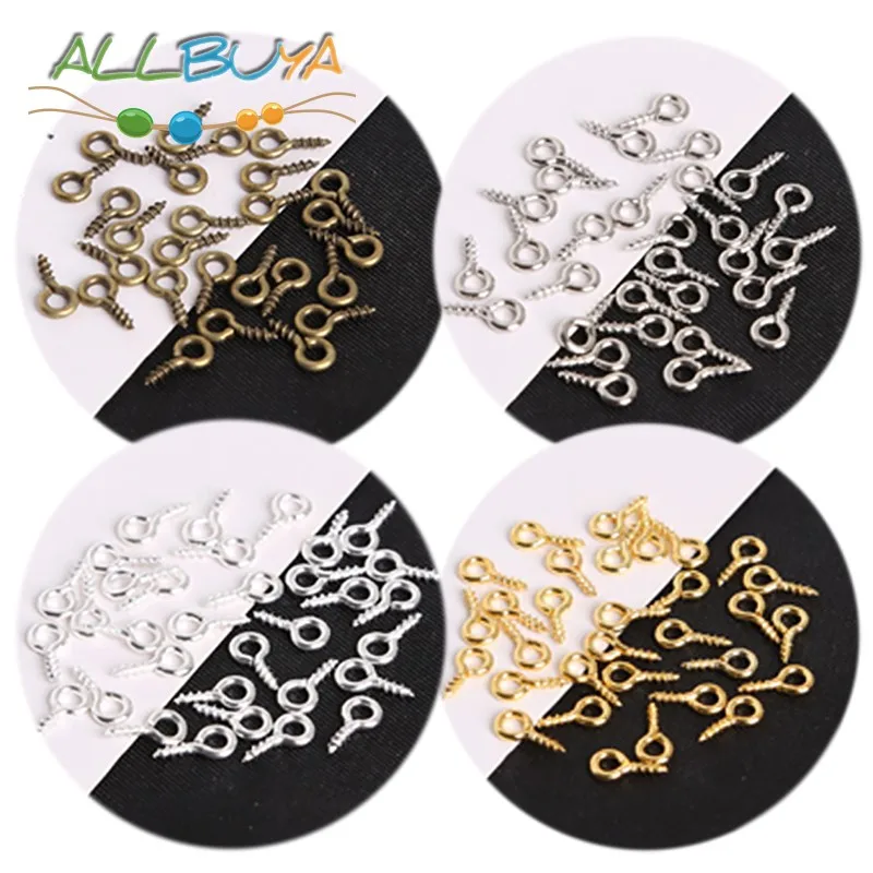 Маленькие маленькие шпильки для овечьих глаз 200 шт. шнеки с резьбовыми золотыми