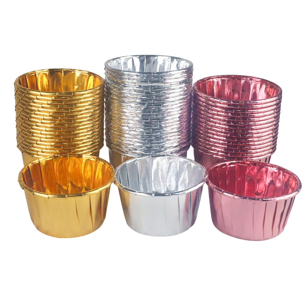 

20/50pcs Rose Gold Cupcake Paper Liner Cake Wrappers Cup Oilproof Baking Cup Tray Case Birthday Wedding Party Caissettes Cups