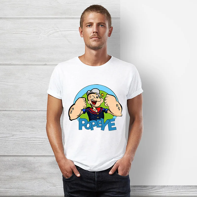 Брендовая одежда True reveler, футболка Popeye, Мужская футболка с коротким рукавом, летняя мультяшная футболка в стиле хип-хоп, забавная футболка из хлопка с моряком