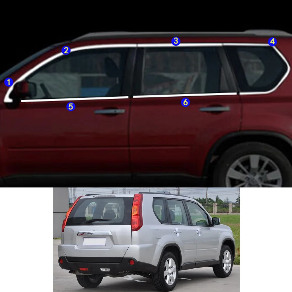 

For Nissan X-Trail XTrail Rogue T31 2008 2009 2010 2011 2012 2013 Sticker Garnish Pillar Window Middle Strip Trim Frame Hoods