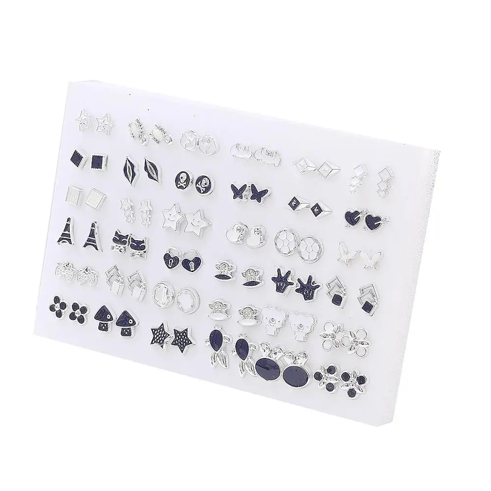 Серьги-гвоздики женские акриловые с эмалью комплект из 36 партий/компл. маленькие