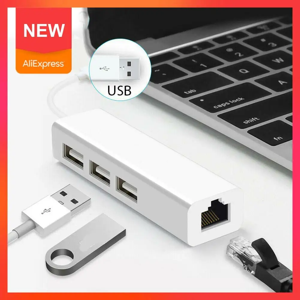 

3IN1 Usb Converter USB2.0 HUB Splitter Type c2.0 To Card Network RJ45 Ethernet S5F7