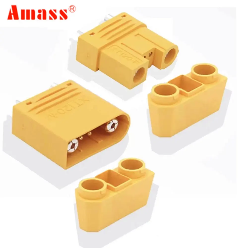

Amass XT120 60A Large Current Plug Lipo Battery Connecting Adapter Controller Joint Connector with Signal Pin for RC Drone 5.0