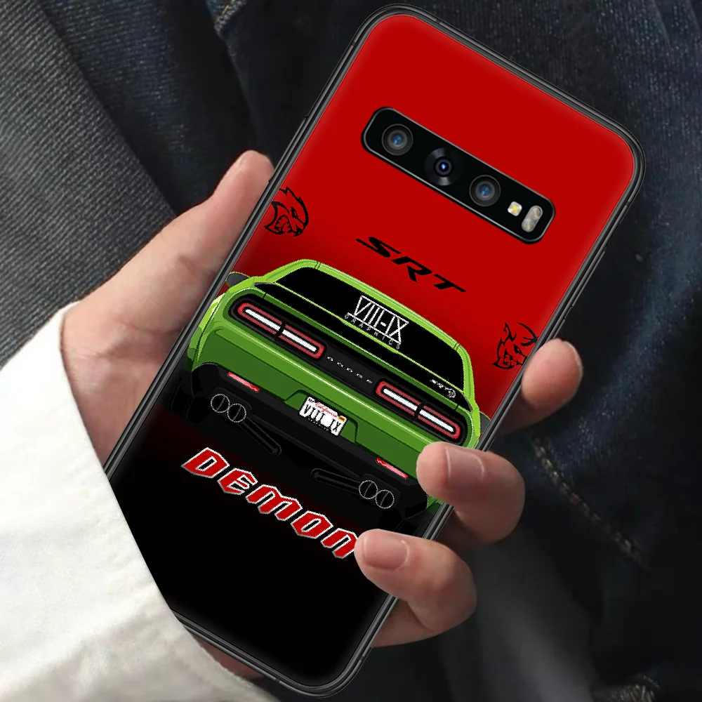 

DODGE Sport Car Phone Case for Samsung Galaxy Note S 6 7 8 9 10 E 20 Ultra Edge Plus black Etui Painting Bumper 3D Prime Soft