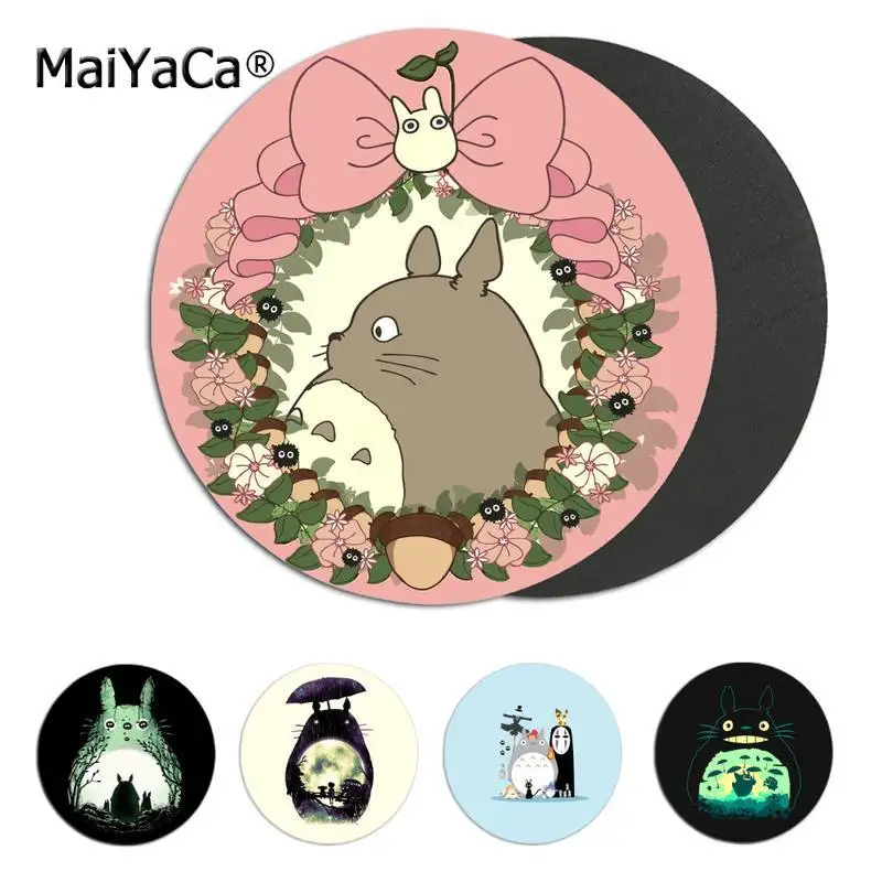

Cute Totoro Spirited Away Office Mice Gamer Soft Mouse Pad Anti-Slip Laptop PC Notebook 22x22cm Circular Mouse Mat