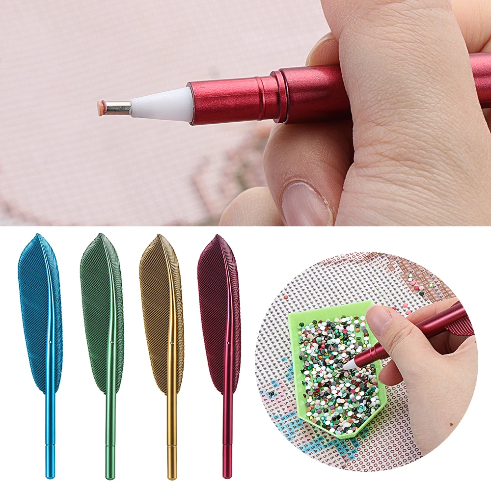 

DIY 5D Feather Shape Plastic Diamond Painting Pen Diamond Painting Embroidery Cross Stitch Nail Art Crafts Sewing Accessories
