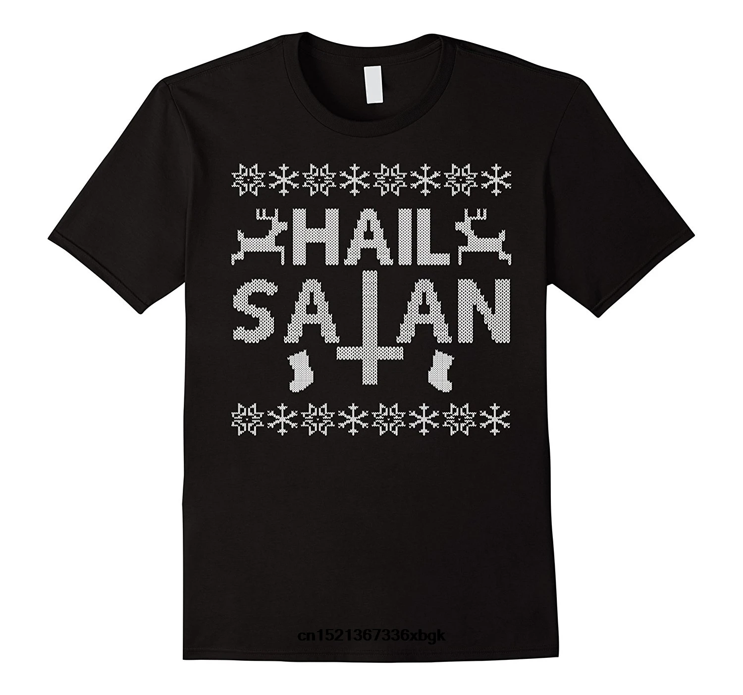 Ugly Sweater Holiday Party T Shirt Hail Satan Printed Boys Tee Fashion 100% Slim Fit Top| |
