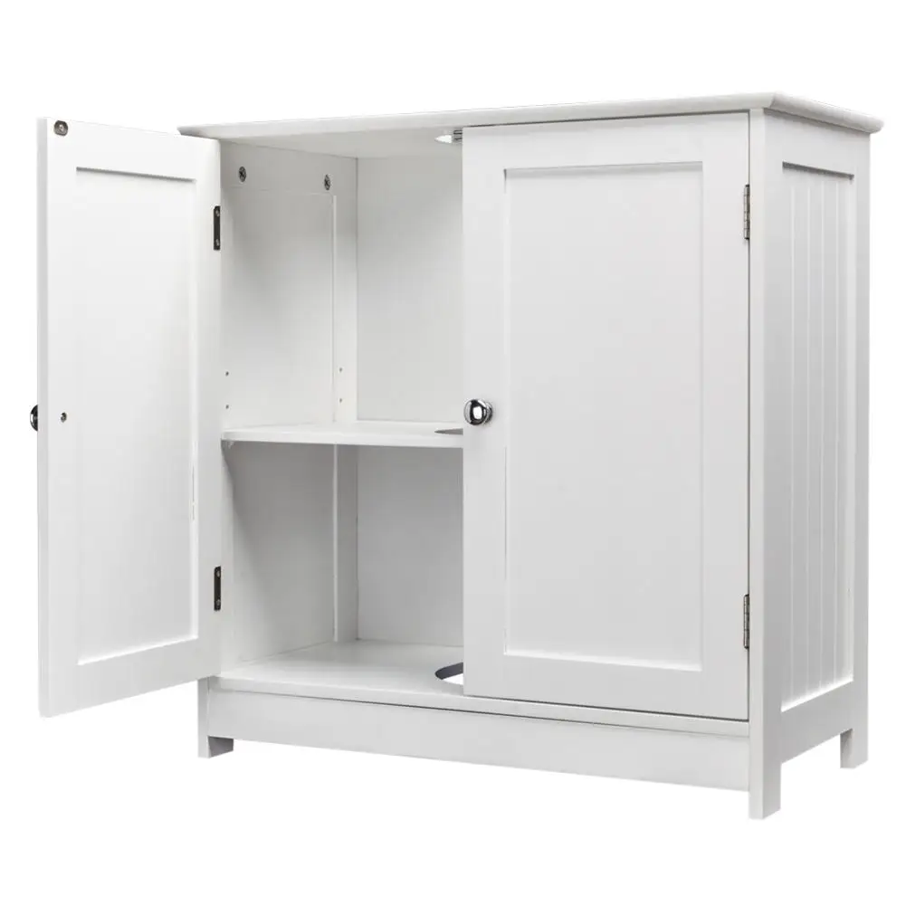 

Modern Bathroom Furniture Under Sink Storage Cabinet with Doors Vanity 2 Layer Organizer Cabinet Bathroom Storage Box