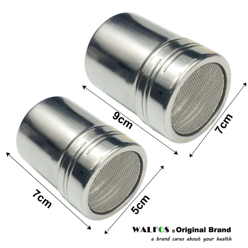 

Walfos Stainless Steel Chocolate Shaker Cocoa Flour Salt Powder Icing Sugar Cappuccino Coffee Sifter Lid Shaker Kitchen Tools