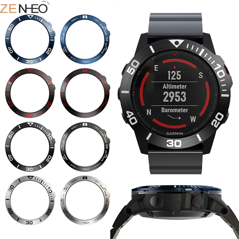 

For Garmin Fenix 5X/5X Plus Metal Bezel Ring Cover Ring Styling Frame Adhesive Case Anti Scratch Bezel Protection Ring New