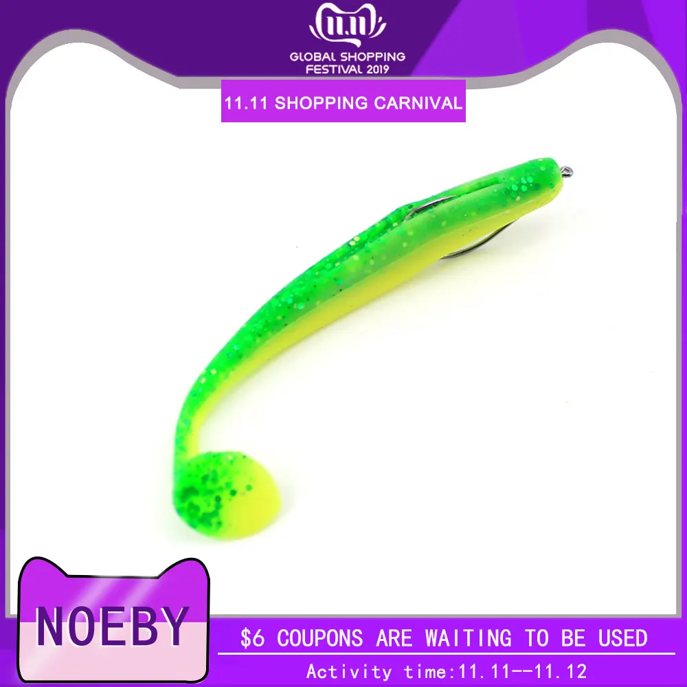 NOEBYWorm ручная работа мягкая рыболовная приманка 6 шт./лот 90 мм/4 5 г Shad силиконовая Т