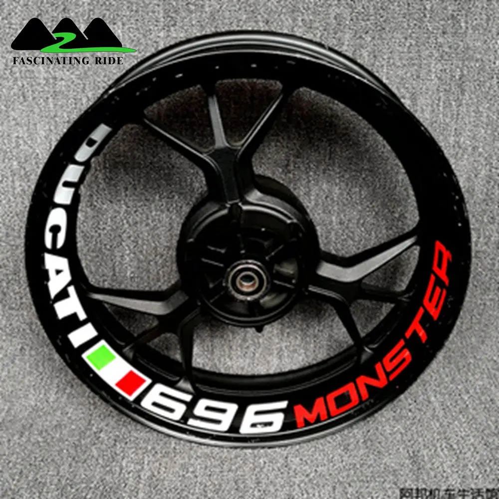 696 Применимый для поездок на мотоцикле Ducati 796/696/795/821/848/899/899/1200/1199/1299 Monster в байкерском стиле из водонепроницаемого материала светоотражающего стикера - Цвет: 696