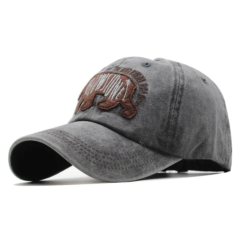 Бейсболка унисекс хлопок с вышивкой медведя | Аксессуары для одежды