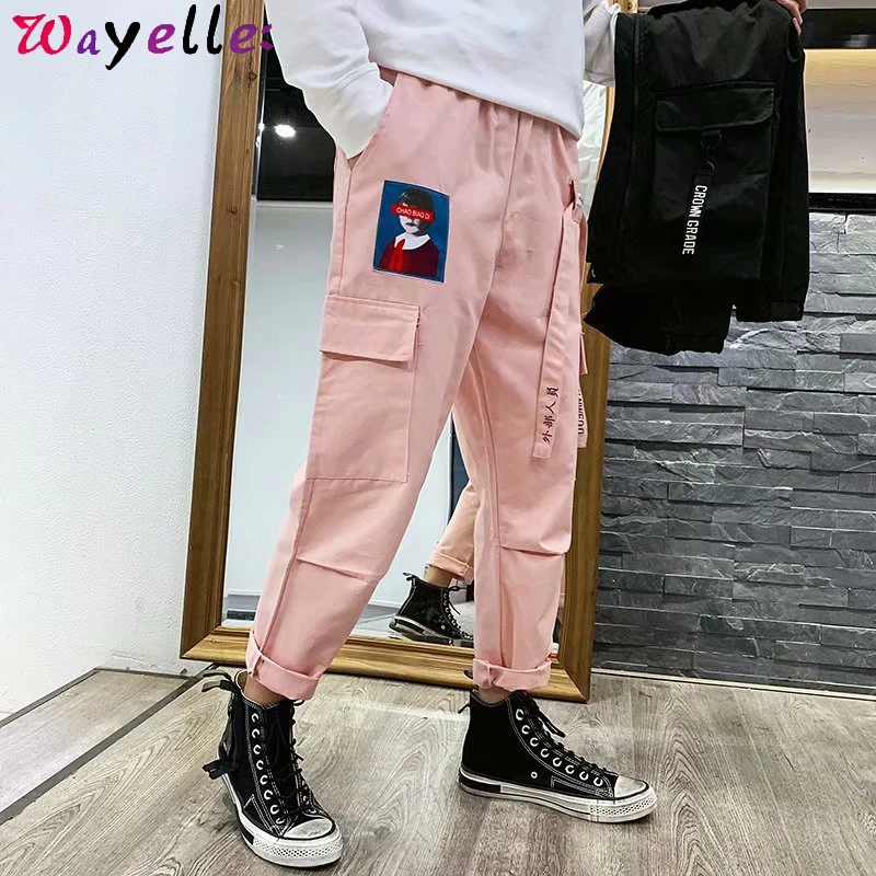 Мужские джоггеры хип хоп шаровары мужские уличные ленты письмо вышивка