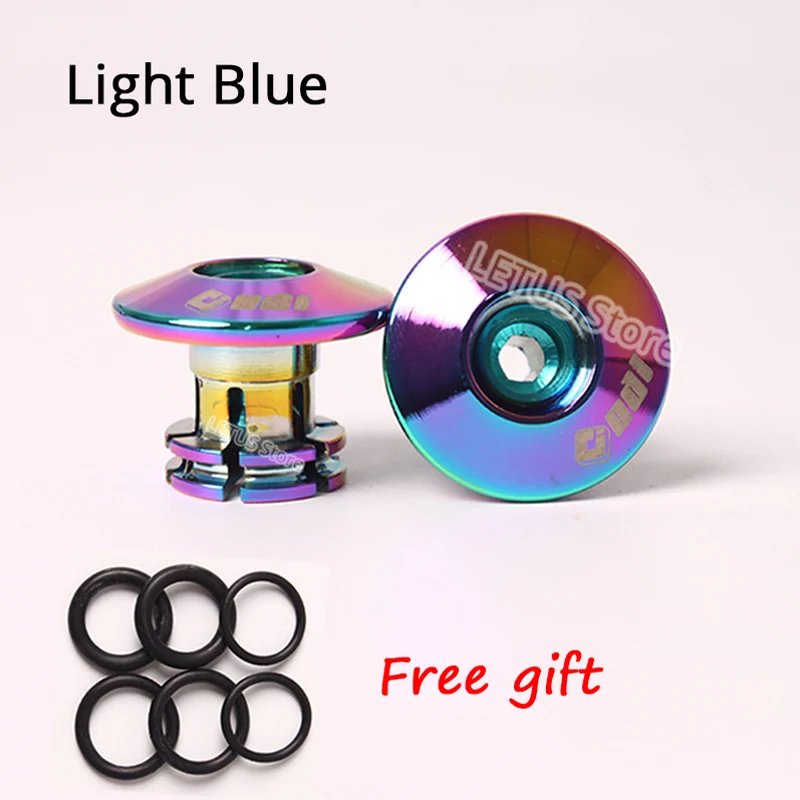1pair Light Blue ODI 2 шт крышки для руля MTB противоскользящие прочные Заглушки для велосипедной рукоятки MTB велосипедные легкие Заглушки для BMX DH FR балансировочный автомобиль - Цвет: 1pair Light Blue
