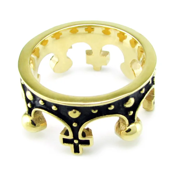 Бесплатная доставка в готическом стиле 316L Нержавеющая сталь черный с золотым