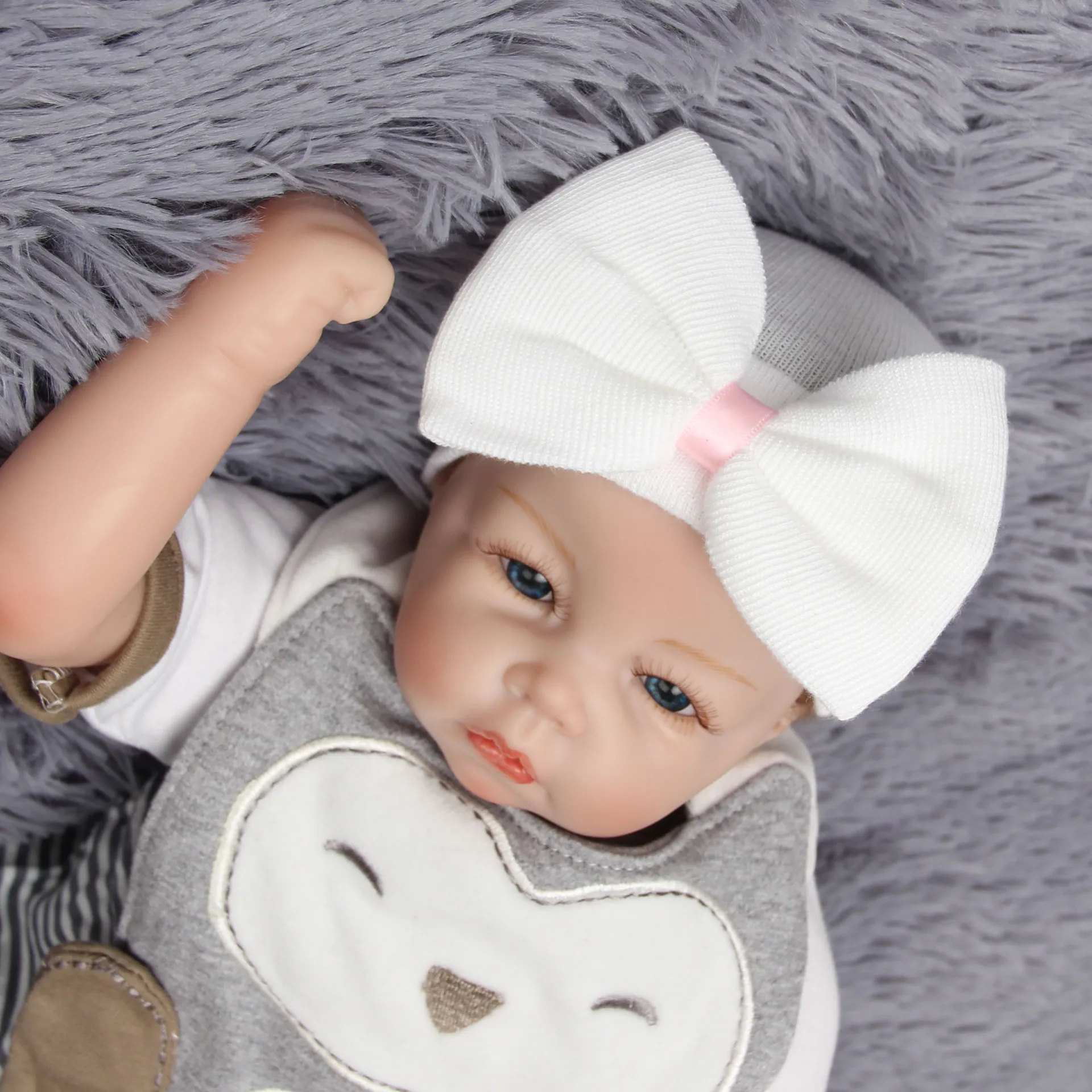 Big Bow Newborn Beanie Baby Hat for Girls Boys Spring Autumn Winter Baby Cap Soft Infant Bonnet Hat Gloves Set 10 Colors