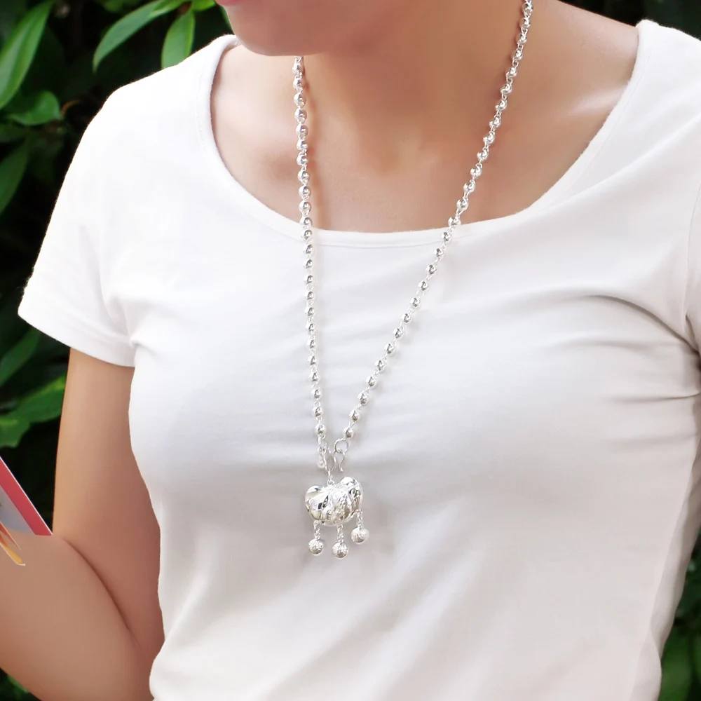 925 стерлингового серебра женское ожерелье в китайском стиле подвеска форме рыбы