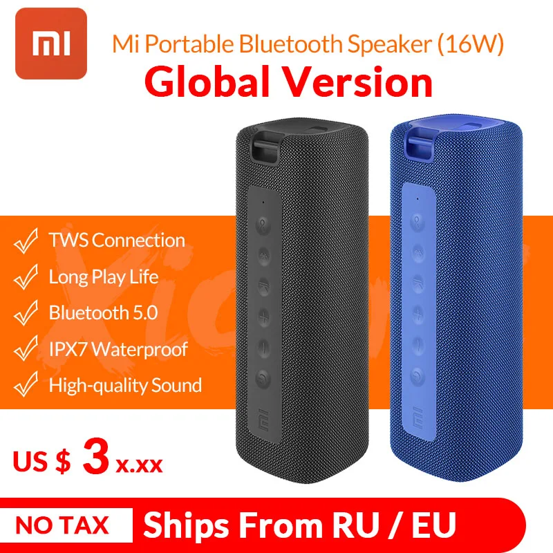 Новинка 2020 портативная bluetooth Колонка Xiaomi Mi 16 Вт TWS стерео колонки с супер басами