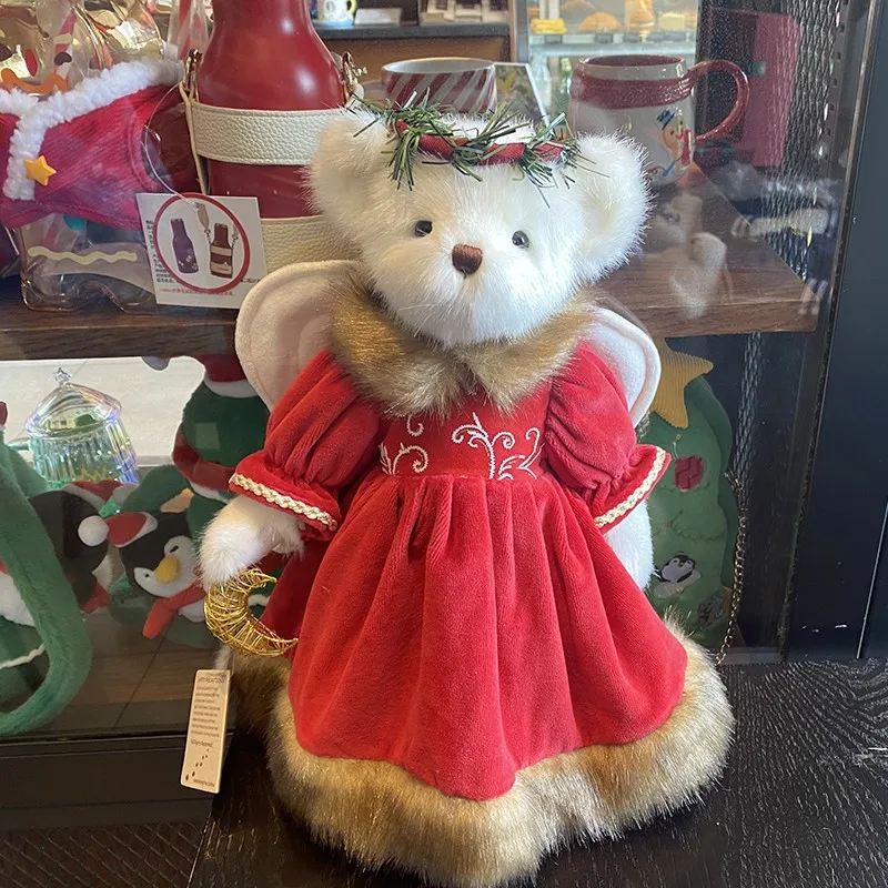 Рождественский плюшевый мишка плюшевые игрушки с крыльями ангела шарнирный