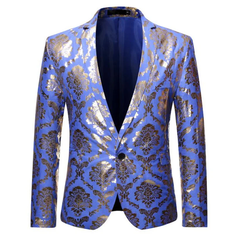 

Floral suit jacket men's party banquet host stage dress スーツ chaquetas y americanas جاكيتات البدلة Одежда для жениха fashion