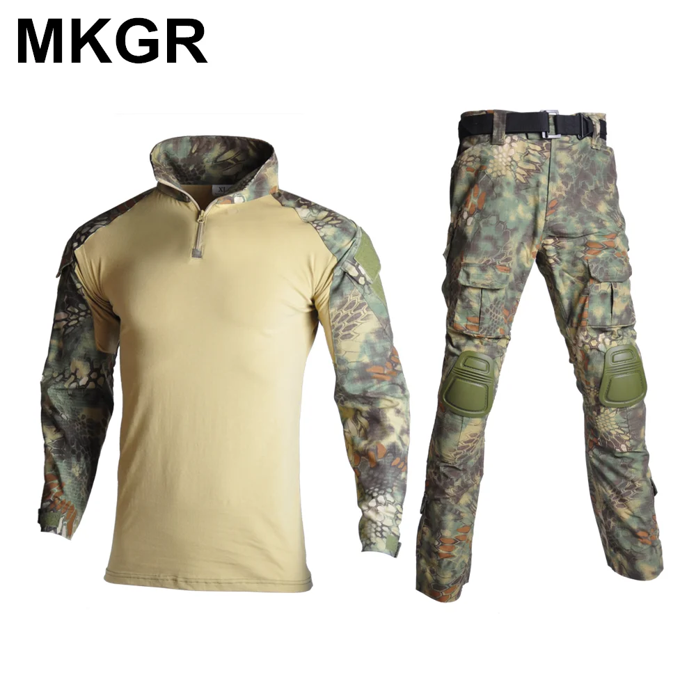 krypteck green Kryptek Mandrake BDU G3 Униформа рубашка и брюки страйкбол Painball Боевая Тактическая Военная форма W/Наколенники охотничья одежда - Цвет: krypteck green