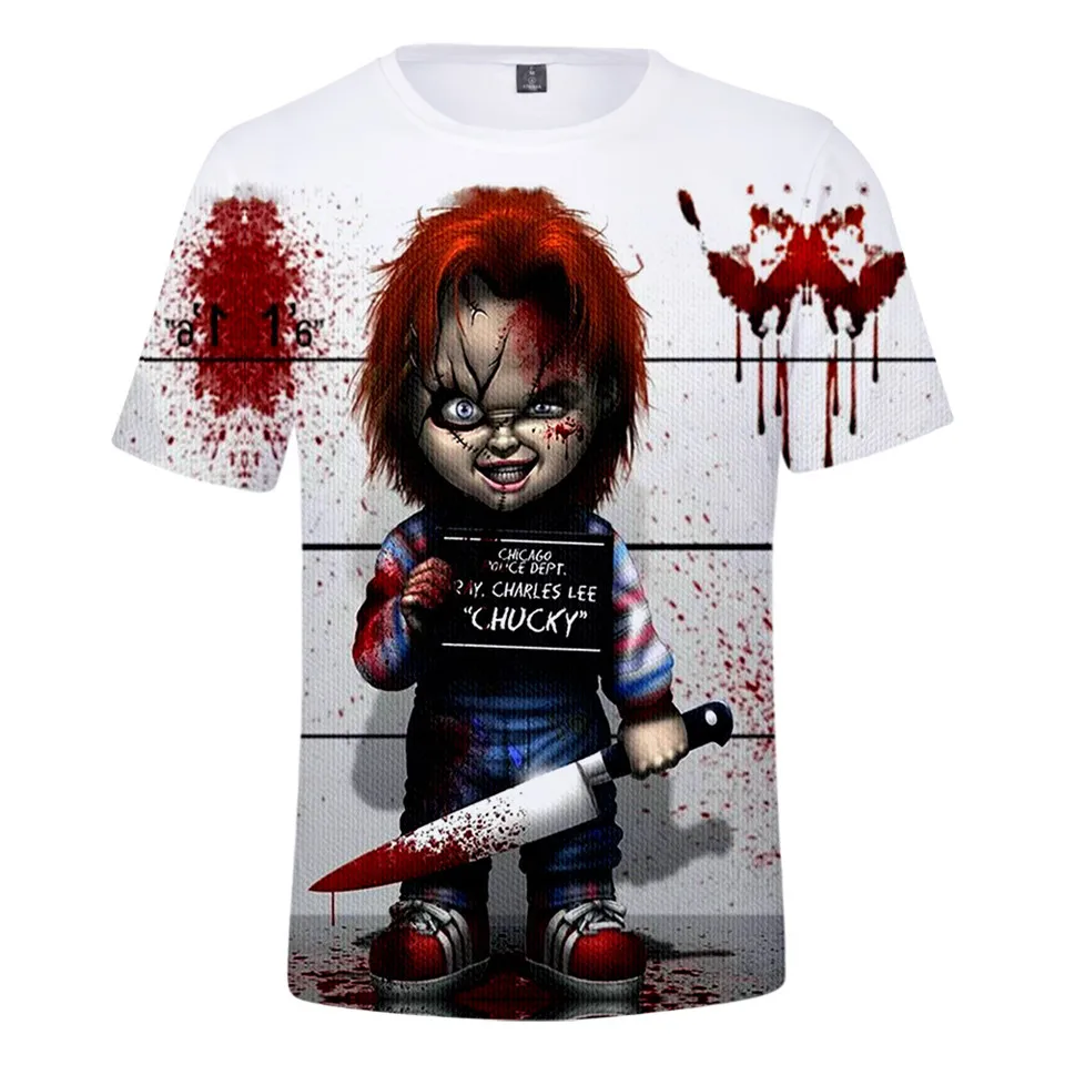 Seed Of Chucky 3D Pop T-shirts Ghost Doll Men/Women T Shirt Cool Print Horror Movie Boy TShirts Casual Clothes | Мужская одежда