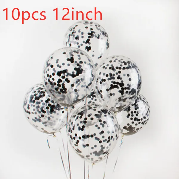 1pc party decoration black gold digital confetti mesh 4d balloon baby 2 years old birthday theme party decoration - Цвет: as picture