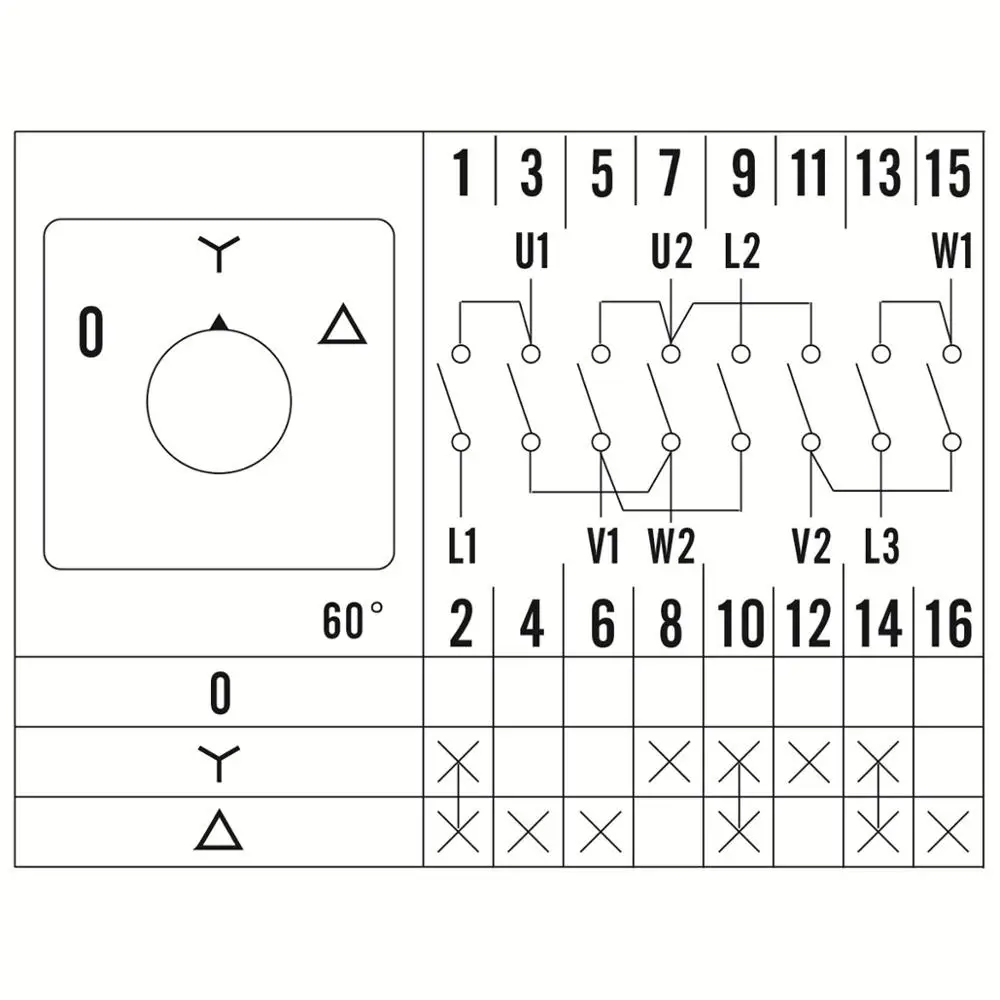 CANSEN LW26-20 Ith 20A поворотный кулачковый переключатель двигателя AC 440V Ui 690V 3 позиции Star-delta 0-Y-D 16 терминалов
