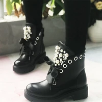 2021 new style nude boots short boots womens shoes high heels womens boots autumn and winter shoes with round head large size