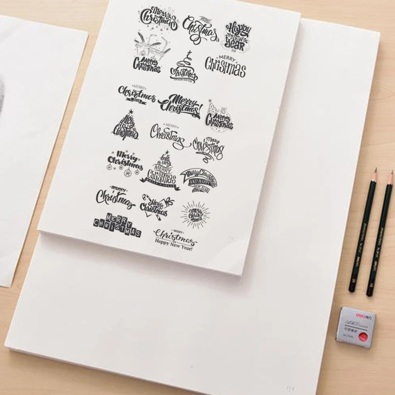 2020 новый хит продаж Счастливого Рождества силиконовый прозрачный Печатный штамп