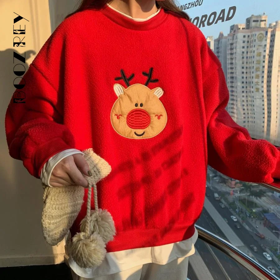 

BoozRey женская одежда Рождественский свитер из овечьей шерсти с рождественским принтом зимний женский Топ с длинным рукавом универсальные ко...