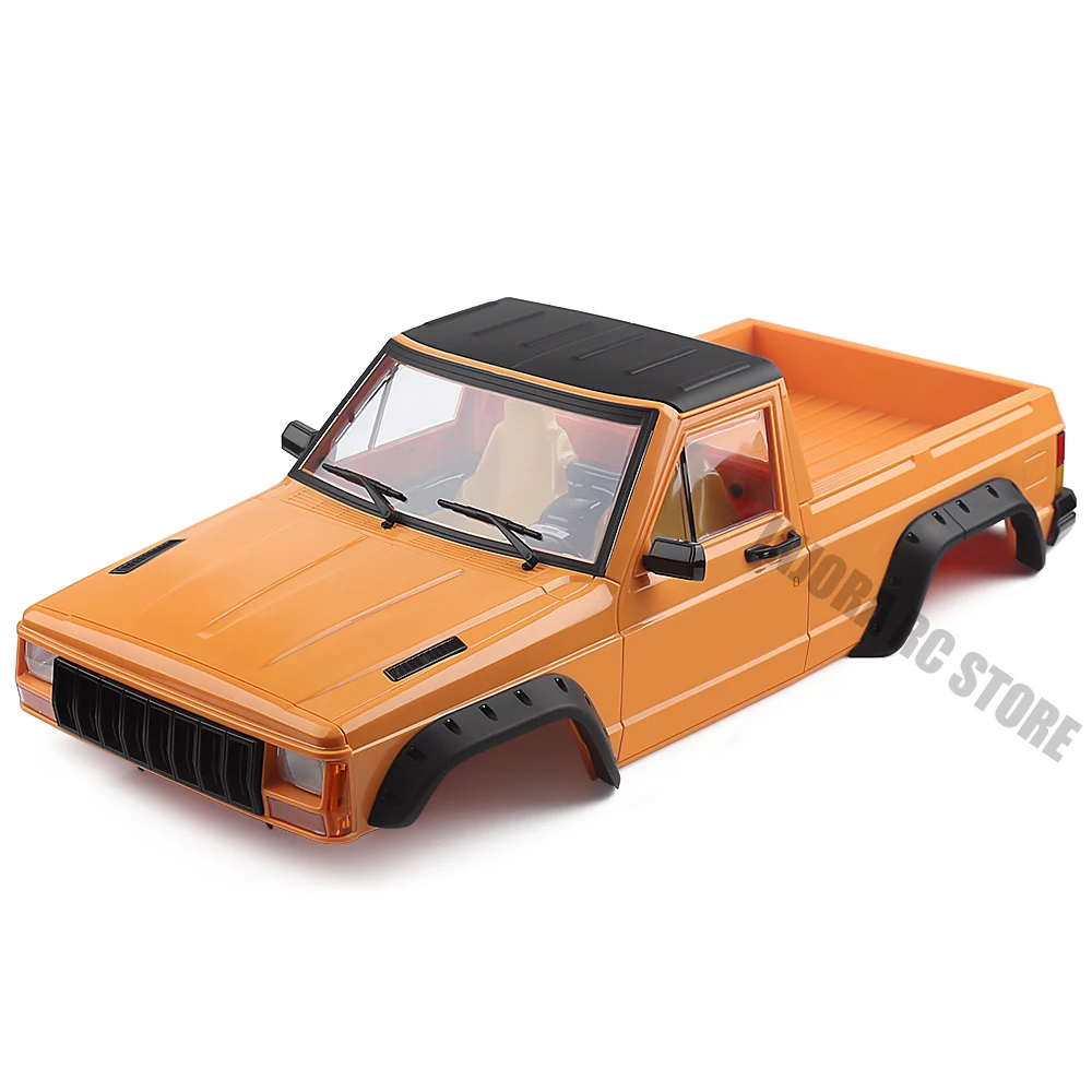 Yellow RC автомобиль жесткий пластик 313 мм Колесная база пикап Cherokee Корпус Комплект для 1/10 RC Рок Гусеничный осевой SCX10 и SCX10 II 90046 90047 - Цвет: Yellow
