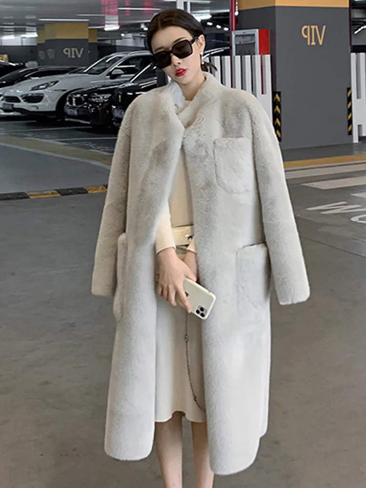 Artificial Fur Coat Long Eco Fur Coat For Women Winter Plush Jacket  2022 Warm Faux Fur Coats Women's Outerwear Female Clothing