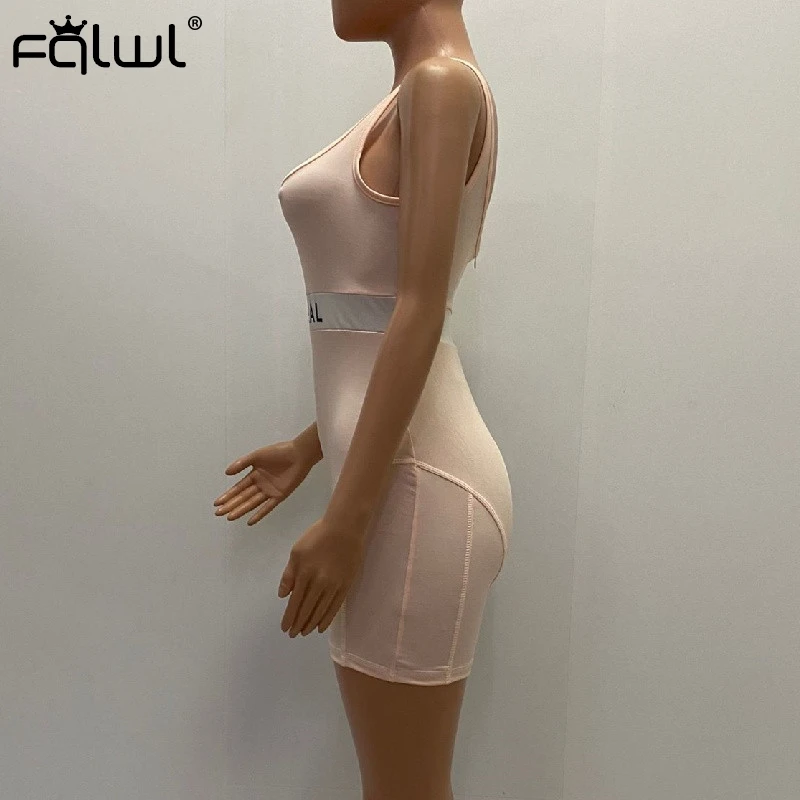FQLWL обтягивающий сексуальный Летний комбинезон для фитнеса короткий женский