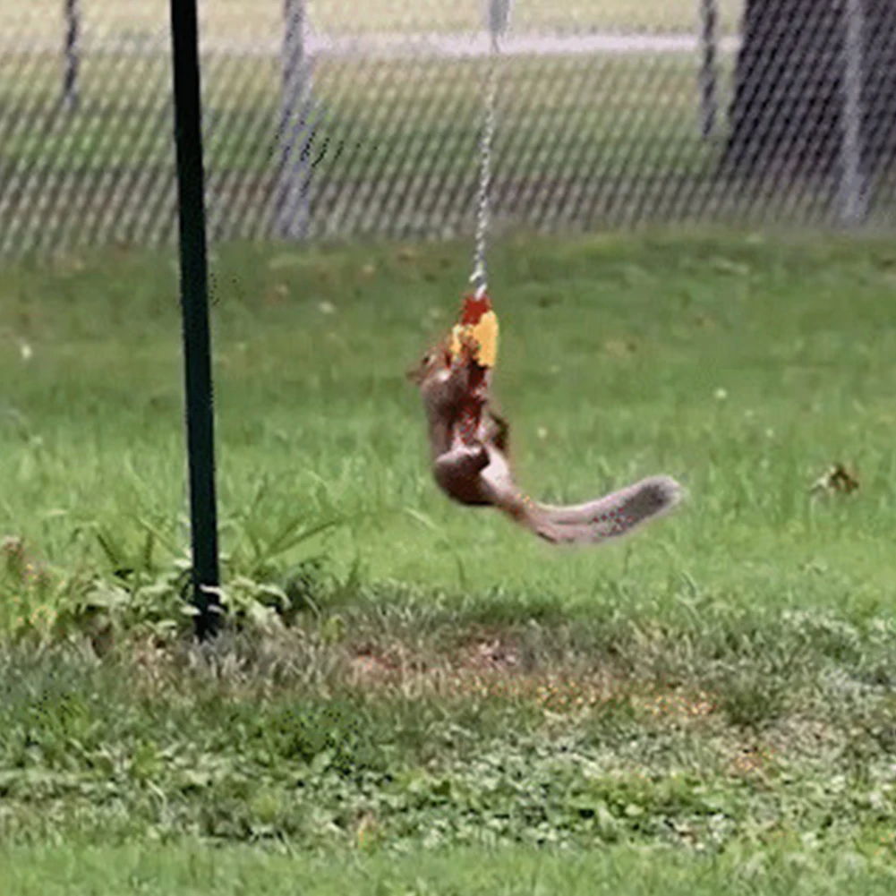 

Metal Squirrel Feeder Feeding Supply Forest With Bell Garden Pet Portable Tree For Outside Bird Hanging Cob Holder Durable