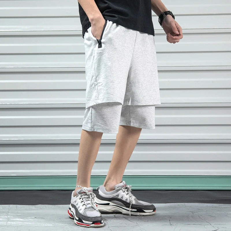 

Summer Hip Hop Men Shorts Streetwear Fake Two-piece Design Mens Jogger Shorts Casual 2021 Homme Short Pants Bermuda Masculina